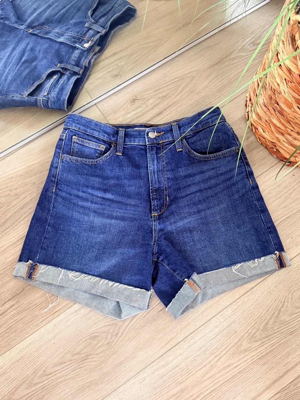 Joe's Jeans Dark Blue Roll-Cuff Denim Shorts